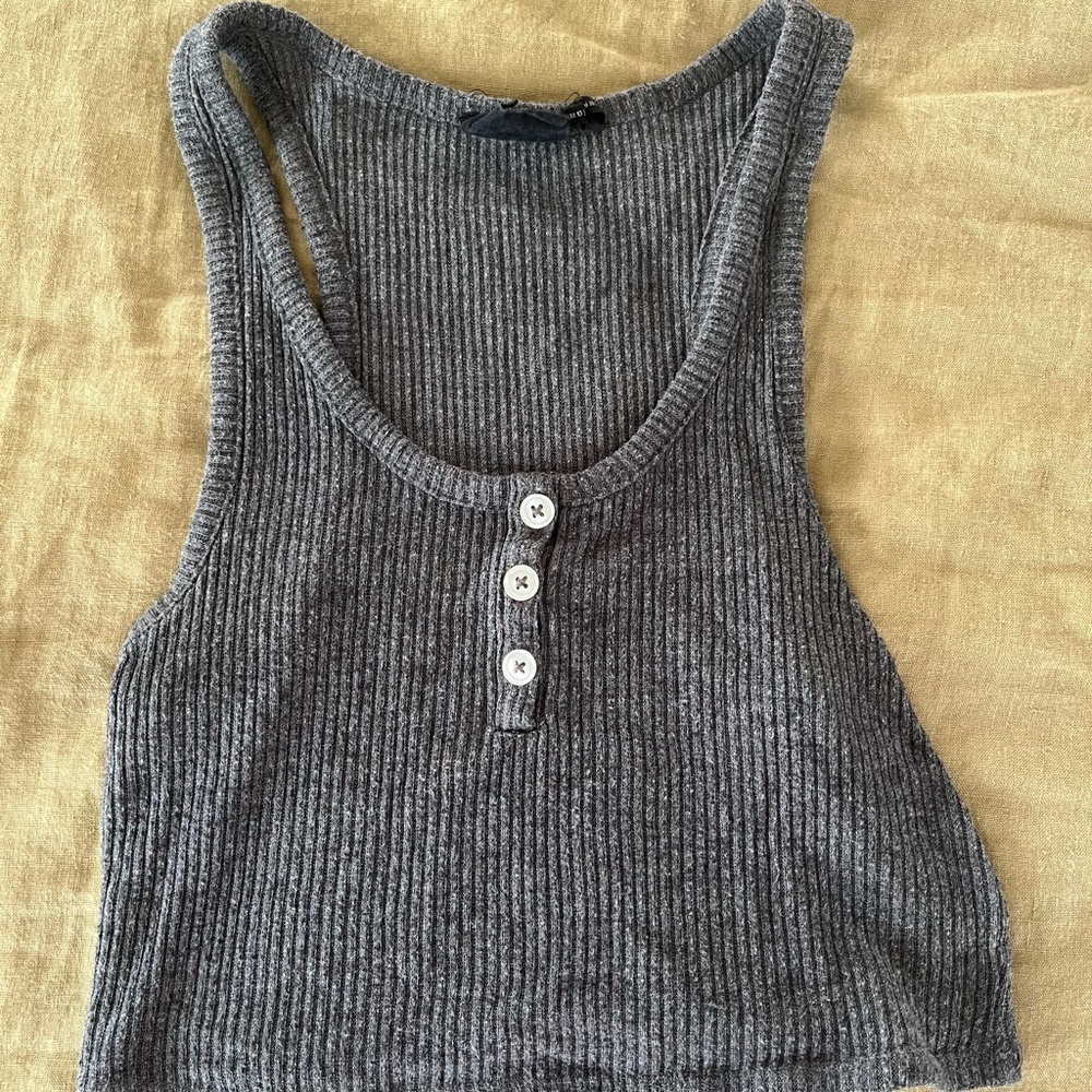 Urban Outfitters Gray Ribbed Tank Top